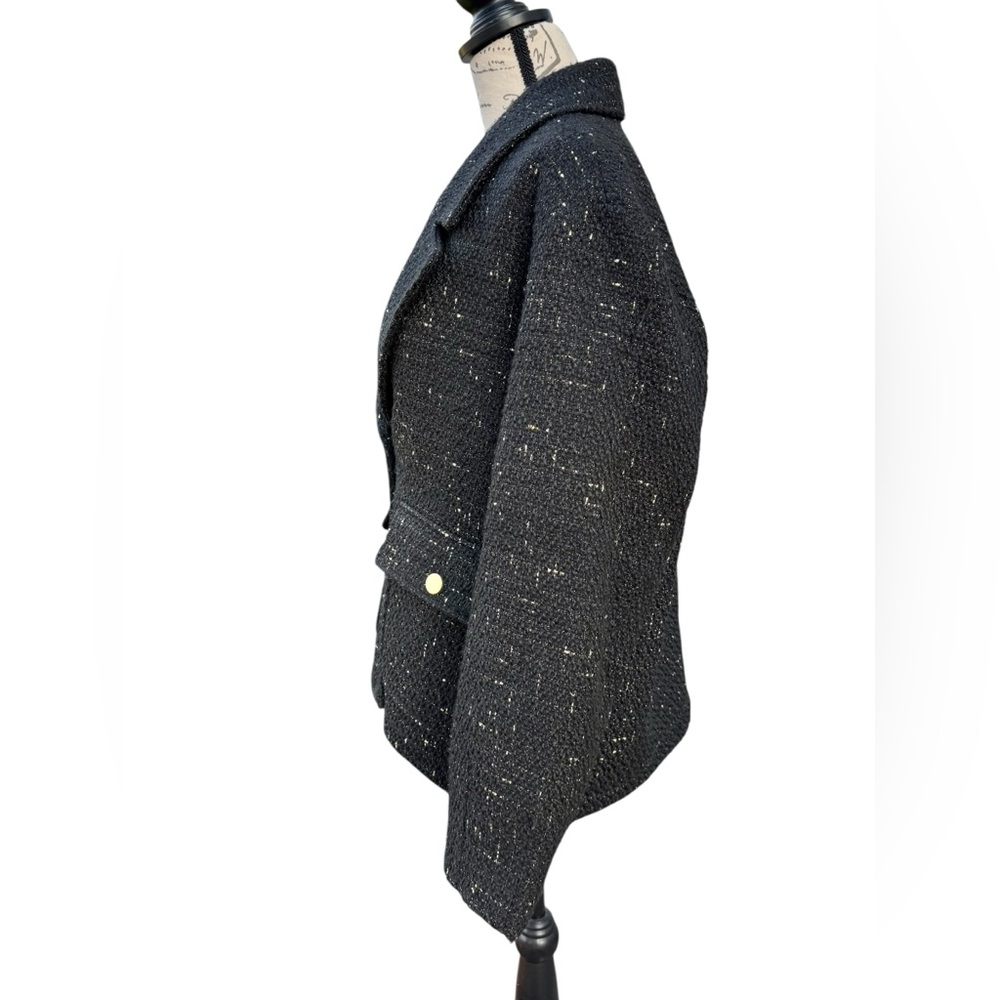 House of Harlow 1960 Black Tweed Blazer with Gold Buttons Women’s Size Large - Picture 2 of 14